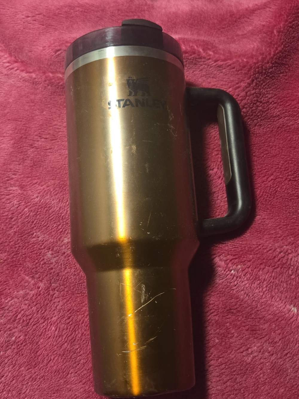 Stanley Metallic Gold Travel Mug with Black Handle
